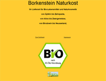 Tablet Screenshot of borkenstein-naturkost.de